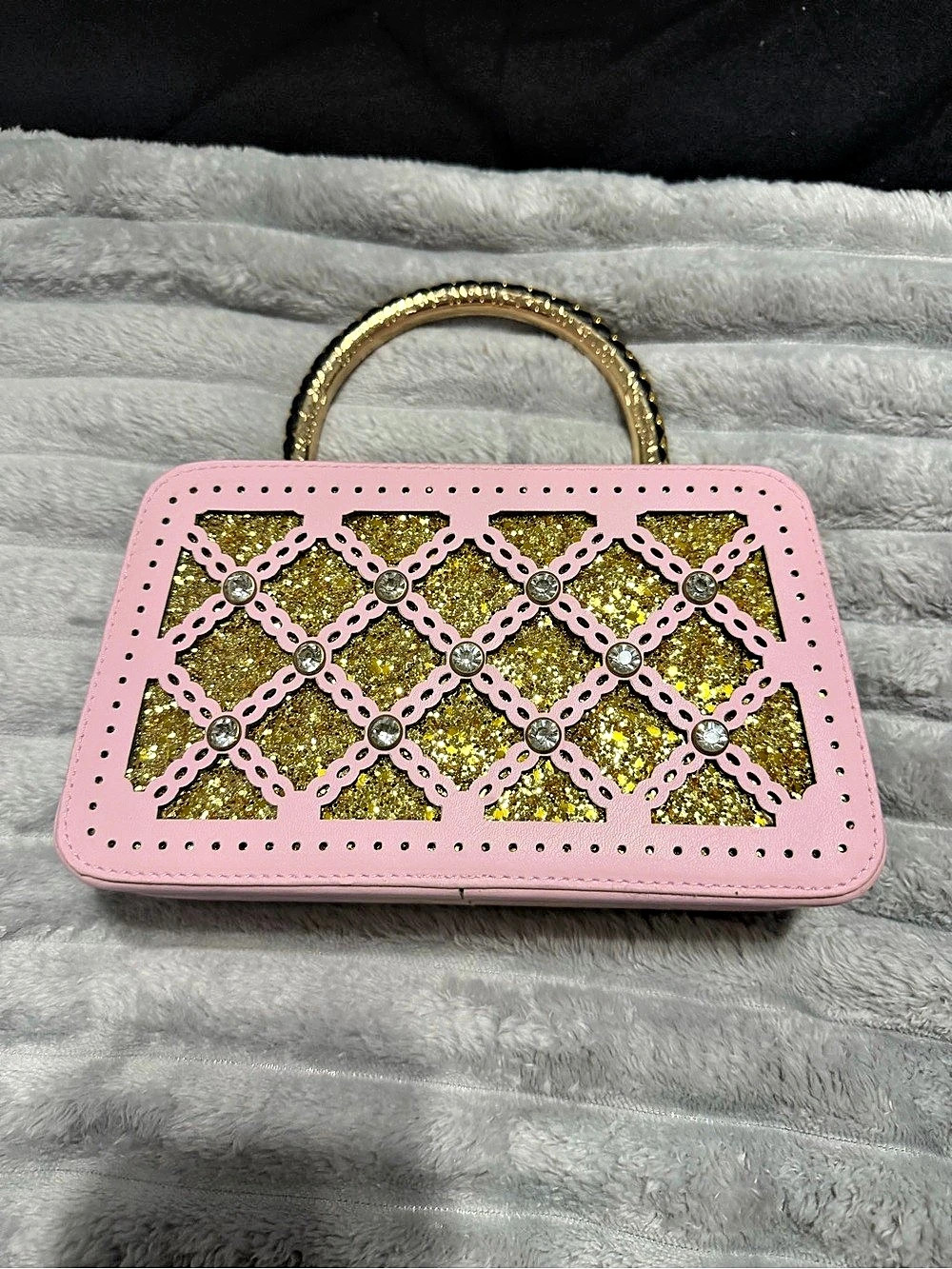 Pink & Gold Embellished Clutch